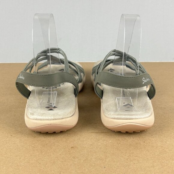 Skechers Reggae Slim Stretch Sandals Womens 8 Gray Taupe Comfort Casual - Picture 4 of 10